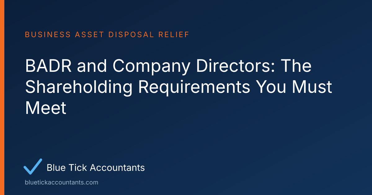 Blue Tick Accountants guide: BADR and Company Directors: The Shareholding Requirements You Must Meet