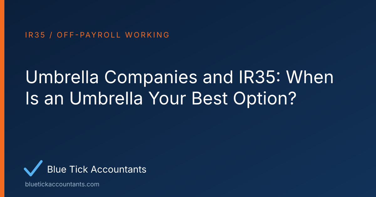 Blue Tick Accountants guide: Umbrella Companies and IR35: When Is an Umbrella Your Best Option?