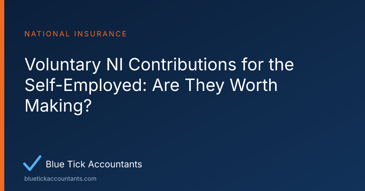 Blue Tick Accountants guide: Voluntary NI Contributions for the Self-Employed: Are They Worth Making?